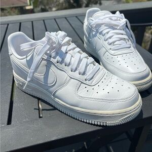 Nike White Sneakers with Perforated Design